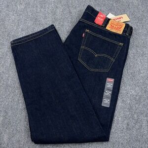 NEW Levi's 505 Regular Fit Jeans Mens‎ 40x32 Dark Wash Indigo Straight Leg Denim